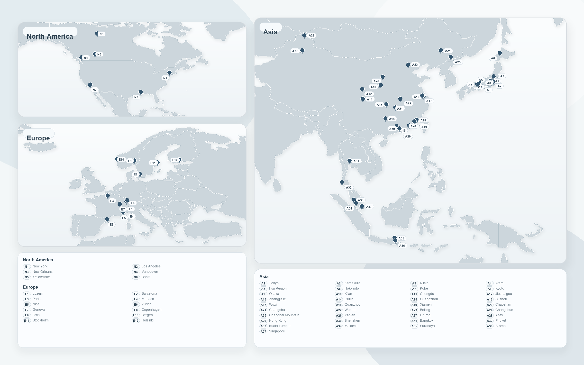 Static world map showing Xiwen's travel footprint with marked visited places.